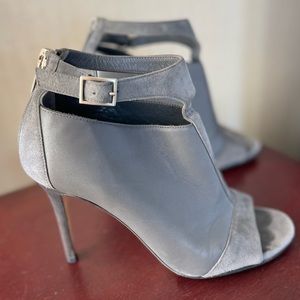 Jimmy Choo Gray Open-Toe Booties size 38